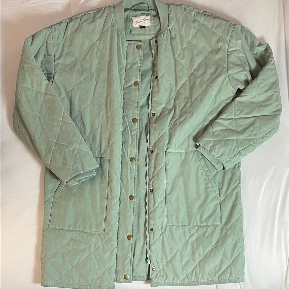 Universal Thread Light Green Quilted Puffer Jacket